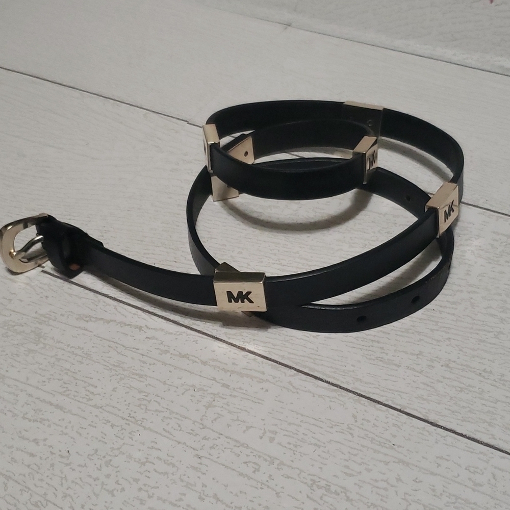 MK black strap with silver logo